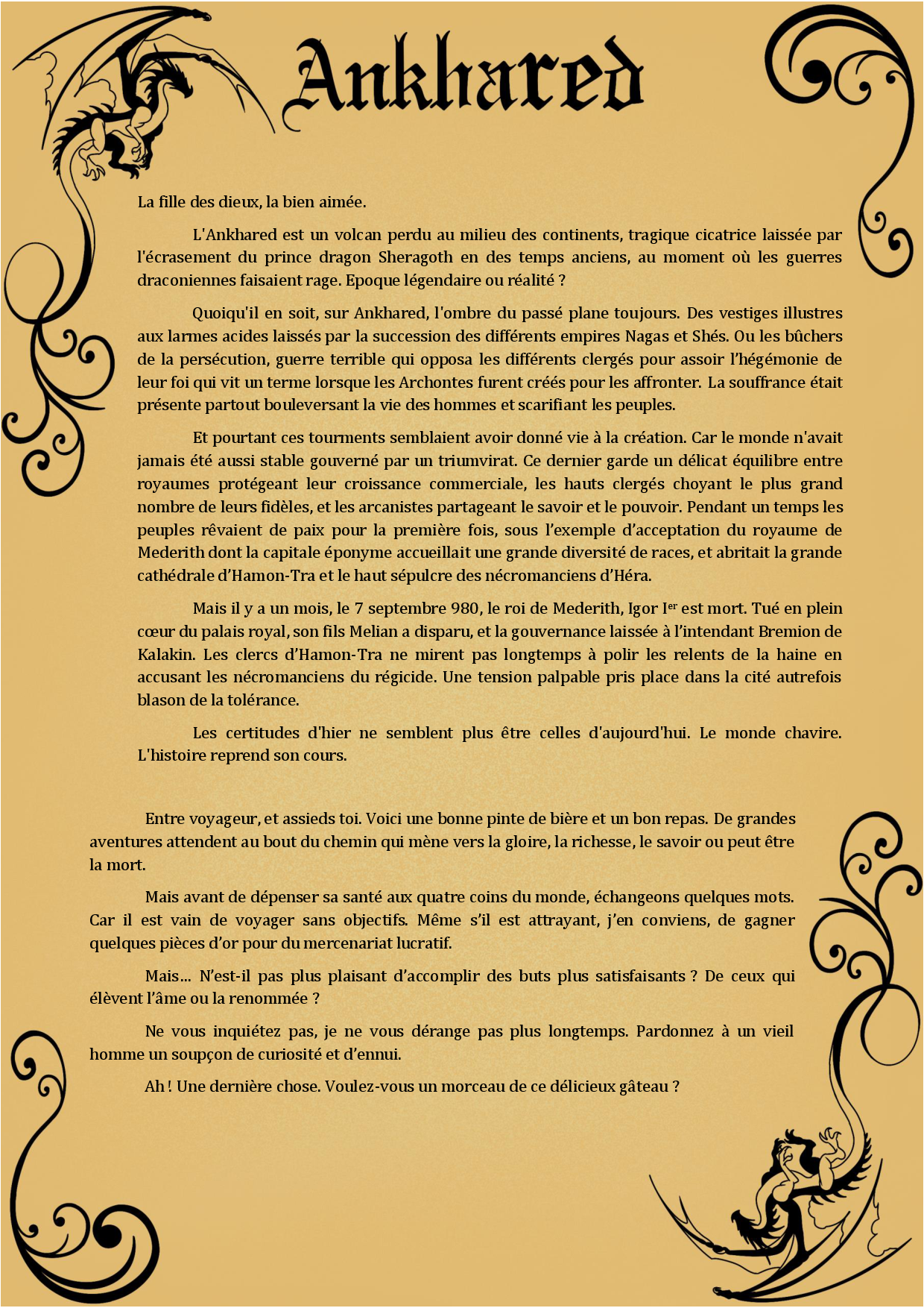 Ankhared - Préambule